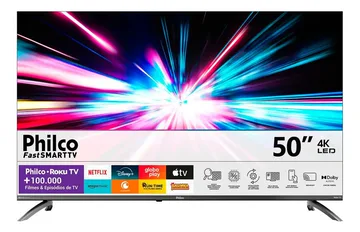 Smart TV Philco 50 polegadas 4K Roku TV